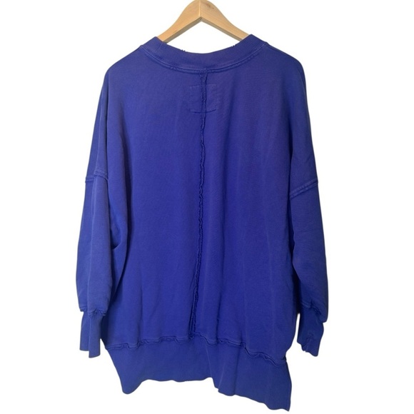 Aerie Blue Oversized “Self Care Club” Crewneck Sweatshirt Size Small - Picture 2 of 3